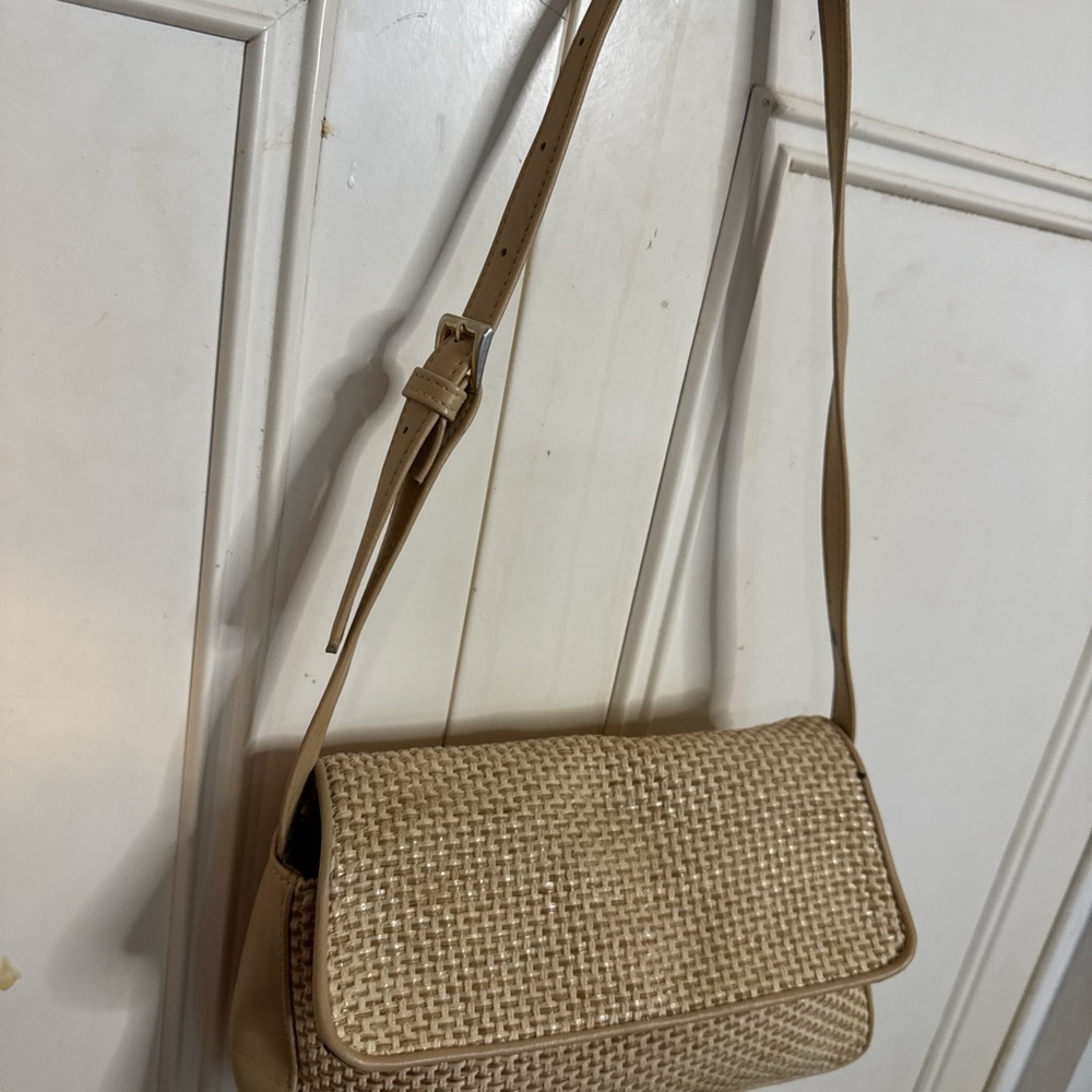 Claiborne Beige Woven Shoulder Bag